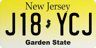 NJ license plate J18YCJ