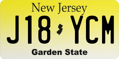 NJ license plate J18YCM
