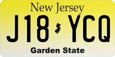 NJ license plate J18YCQ