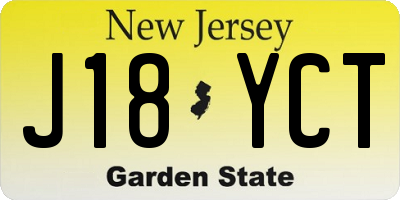 NJ license plate J18YCT