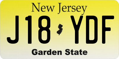 NJ license plate J18YDF