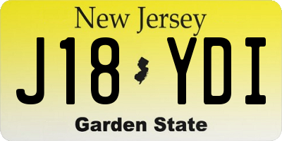 NJ license plate J18YDI