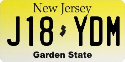 NJ license plate J18YDM