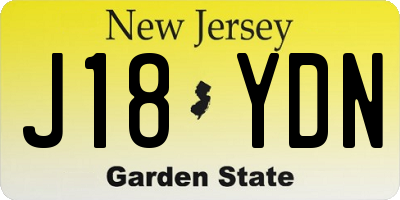 NJ license plate J18YDN
