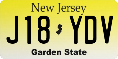 NJ license plate J18YDV