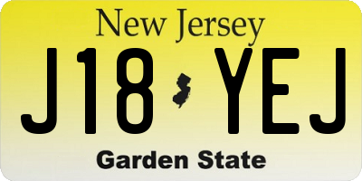 NJ license plate J18YEJ
