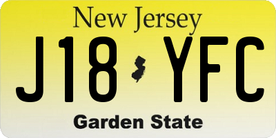 NJ license plate J18YFC