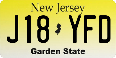 NJ license plate J18YFD