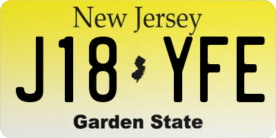 NJ license plate J18YFE