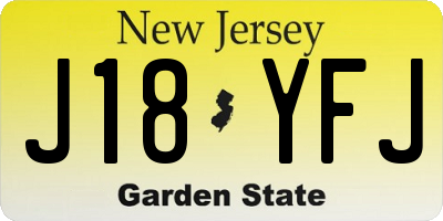 NJ license plate J18YFJ