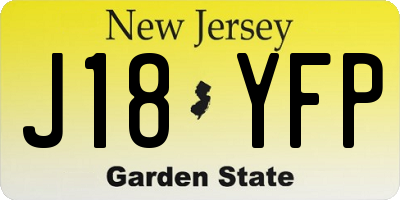 NJ license plate J18YFP