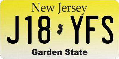 NJ license plate J18YFS