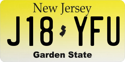 NJ license plate J18YFU
