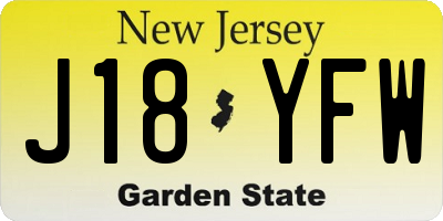 NJ license plate J18YFW