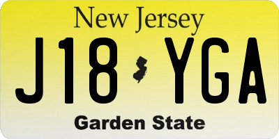 NJ license plate J18YGA