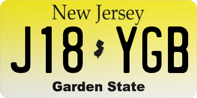 NJ license plate J18YGB