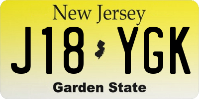 NJ license plate J18YGK