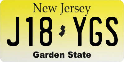 NJ license plate J18YGS