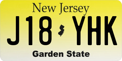 NJ license plate J18YHK