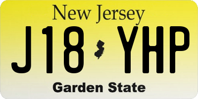 NJ license plate J18YHP