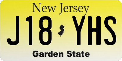 NJ license plate J18YHS