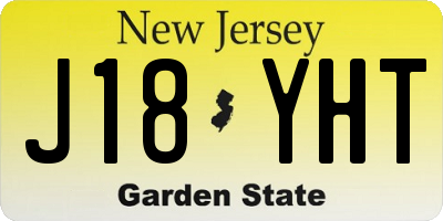 NJ license plate J18YHT