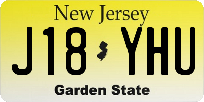 NJ license plate J18YHU