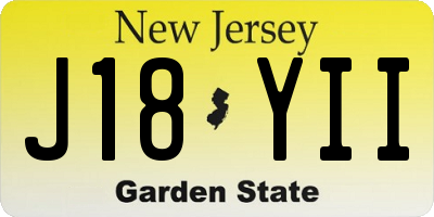 NJ license plate J18YII