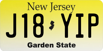 NJ license plate J18YIP