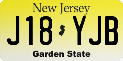 NJ license plate J18YJB