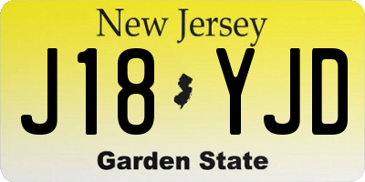 NJ license plate J18YJD