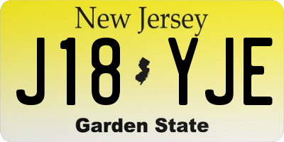 NJ license plate J18YJE