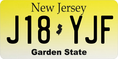 NJ license plate J18YJF