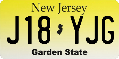 NJ license plate J18YJG