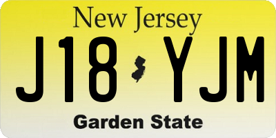 NJ license plate J18YJM