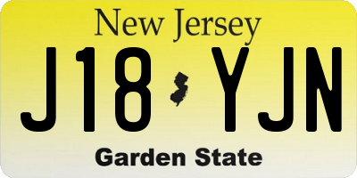 NJ license plate J18YJN