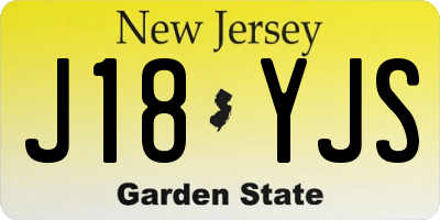 NJ license plate J18YJS