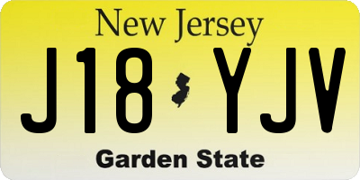 NJ license plate J18YJV