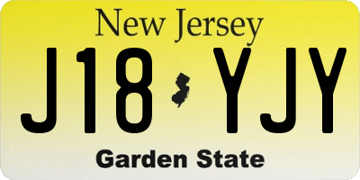 NJ license plate J18YJY