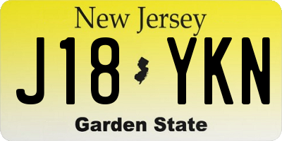 NJ license plate J18YKN
