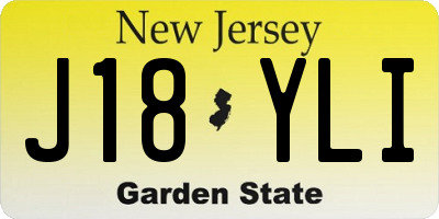 NJ license plate J18YLI