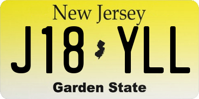 NJ license plate J18YLL