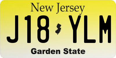 NJ license plate J18YLM