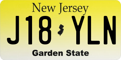 NJ license plate J18YLN