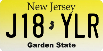 NJ license plate J18YLR