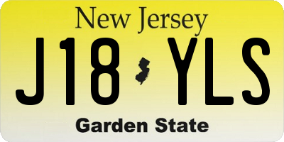 NJ license plate J18YLS