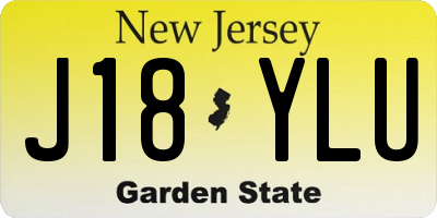 NJ license plate J18YLU