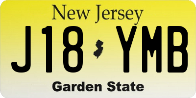 NJ license plate J18YMB