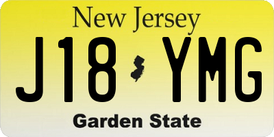 NJ license plate J18YMG