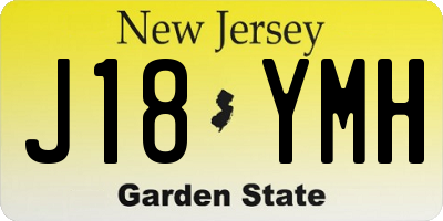 NJ license plate J18YMH